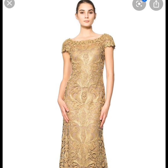 Tadashi Shoji Dresses & Skirts - Tadashi Shoji Corded Embroidered Tulle Cap Gown